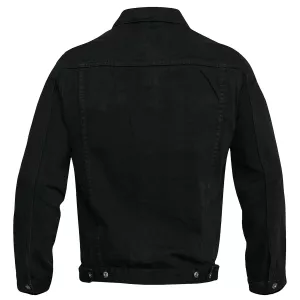 Veste en jean noir délavé coupe droite extensible-5XL