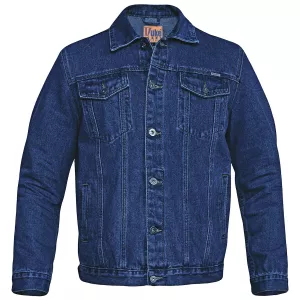 Veste en jean bleu denim coupe droite extensible-6XL