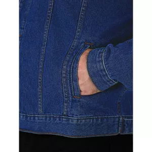 Veste en jean bleu denim coupe droite extensible-5XL