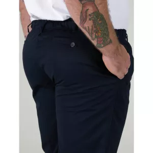 Pantalon taille élastiquée bleu marine basilio-P56