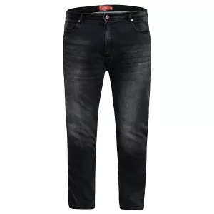 Jean grande taille noir délavé Benson - Entre jambe 34