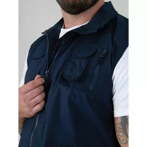 Gilet sans manche multi-poches bleu marine de 3XL à 8XL-7XL