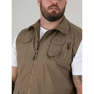 Gilet sans manche multi-poches kaki de 3XL à 8XL-5XL