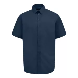 Chemise manches courtes élégante bleu marine-4XL
