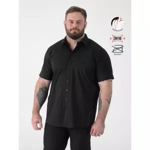 Chemise manches courtes élégante noire-6XL