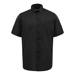 Chemise manches courtes élégante noire-4XL