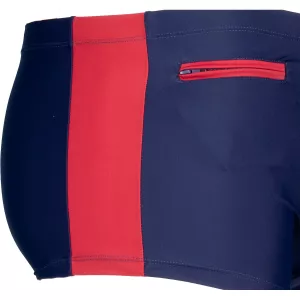 Maillot de bain poche zippée Marine et Rouge-7XL