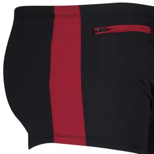 Maillot de bain poche zippée noir et rouge-4XL