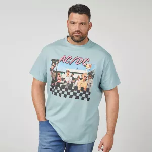 T-shirt AC/DC imprimé bleu clair-3XL