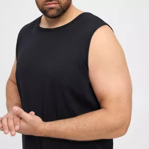 Maillot de corps TankTop noir sans manche-7XL