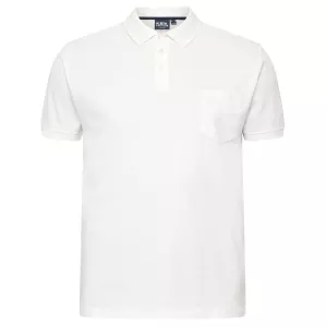 Polo piquet blanc avec poche
