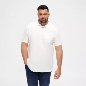 Polo piquet blanc avec poche-5XL