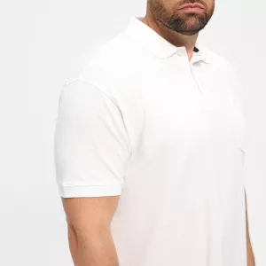 Polo piquet blanc avec poche-7XL