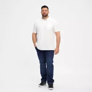 Polo piquet blanc avec poche-5XL
