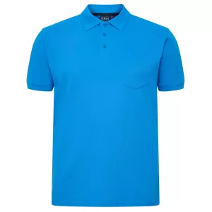 Polo piquet bleu cobalt avec poche