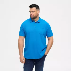 Polo piquet bleu cobalt avec poche-7XL