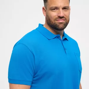 Polo piquet bleu cobalt avec poche-8XL