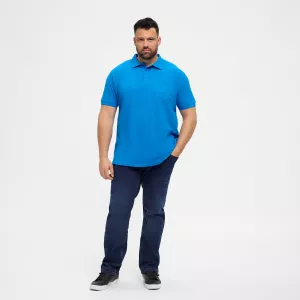 Polo piquet bleu cobalt avec poche-8XL