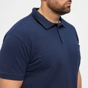 Polo piquet bleu marine avec poche-3XL