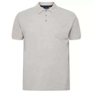 Polo piquet Mélange de gris clair avec poche