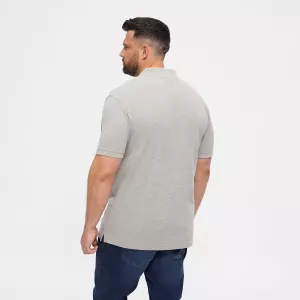 Polo piquet Mélange de gris clair avec poche-5XL