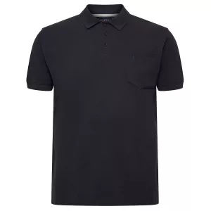 Polo piquet noir avec poche-6XL