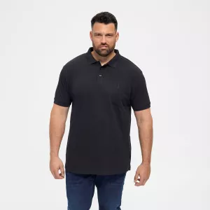 Polo piquet noir avec poche-6XL