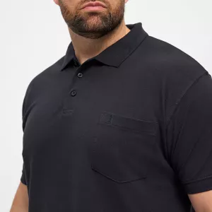Polo piquet noir avec poche-6XL