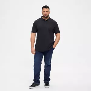 Polo piquet noir avec poche-5XL