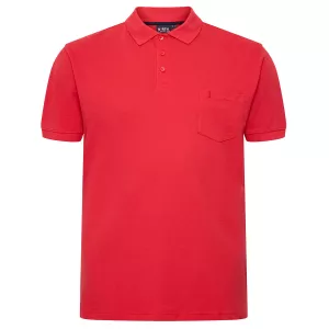 Polo piquet rouge avec poche