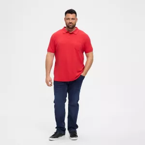 Polo piquet rouge avec poche-6XL