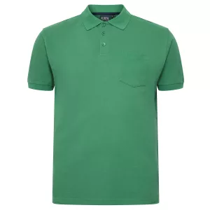 Polo piquet vert avec poche
