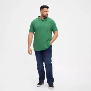 Polo piquet vert avec poche-4XL
