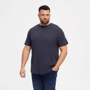 T-shirt bleu marine Col rond North basic-6XL