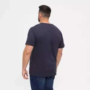 T-shirt bleu marine Col rond North basic-5XL