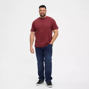 T-shirt bordeaux Col rond North basic-7XL