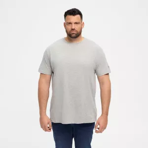 T-shirt gris chiné Col rond North basic-3XL