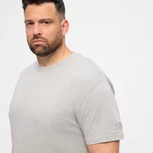 T-shirt gris chiné Col rond North basic-6XL