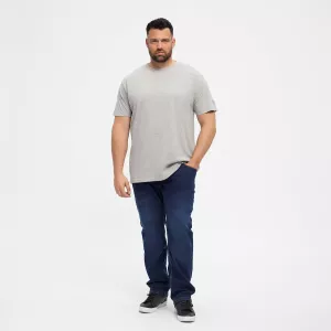 T-shirt gris chiné Col rond North basic-8XL