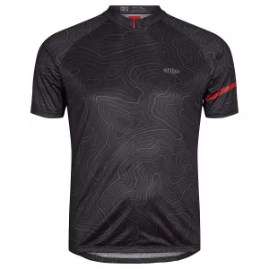 Tee-shirt vélo noir et rouge North sport cycliste
