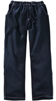 Pantalon  jogging en jeans taille élastiquée bleu foncé délavé de 3XL à 12XL