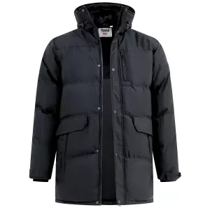 Blouson D555 WOLVERHAMPTON matelassé noir avec capuche 