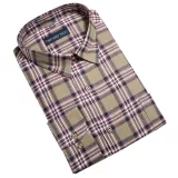 Chemise flanelle à carreaux vert, blanc et orange