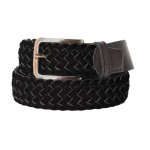 Ceinture tressée élastique noir de 130 cm à 200 cm