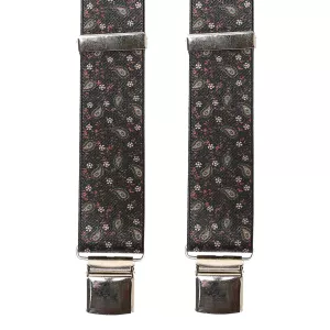 Bretelle motif cachemire noir à pinces