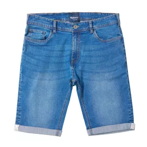 Short jeans denim stretch bleu clair délavé grande taille 38US - 56US