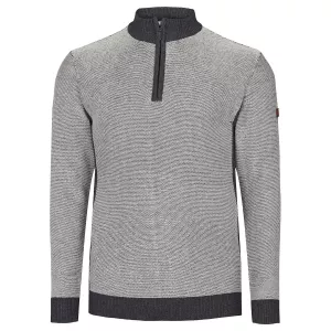 Pull col zippé Mélange de gris 3XL à 8XL