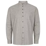 Chemise manche longue Mao lignée bleu gris et blanc