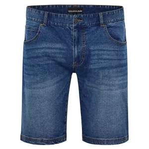 Shorts en jean bleu délavé grande taille homme
