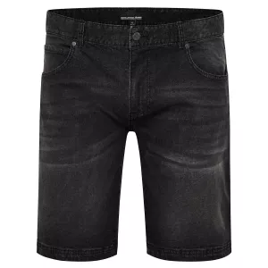 Shorts en jean noir délavé grande taille homme